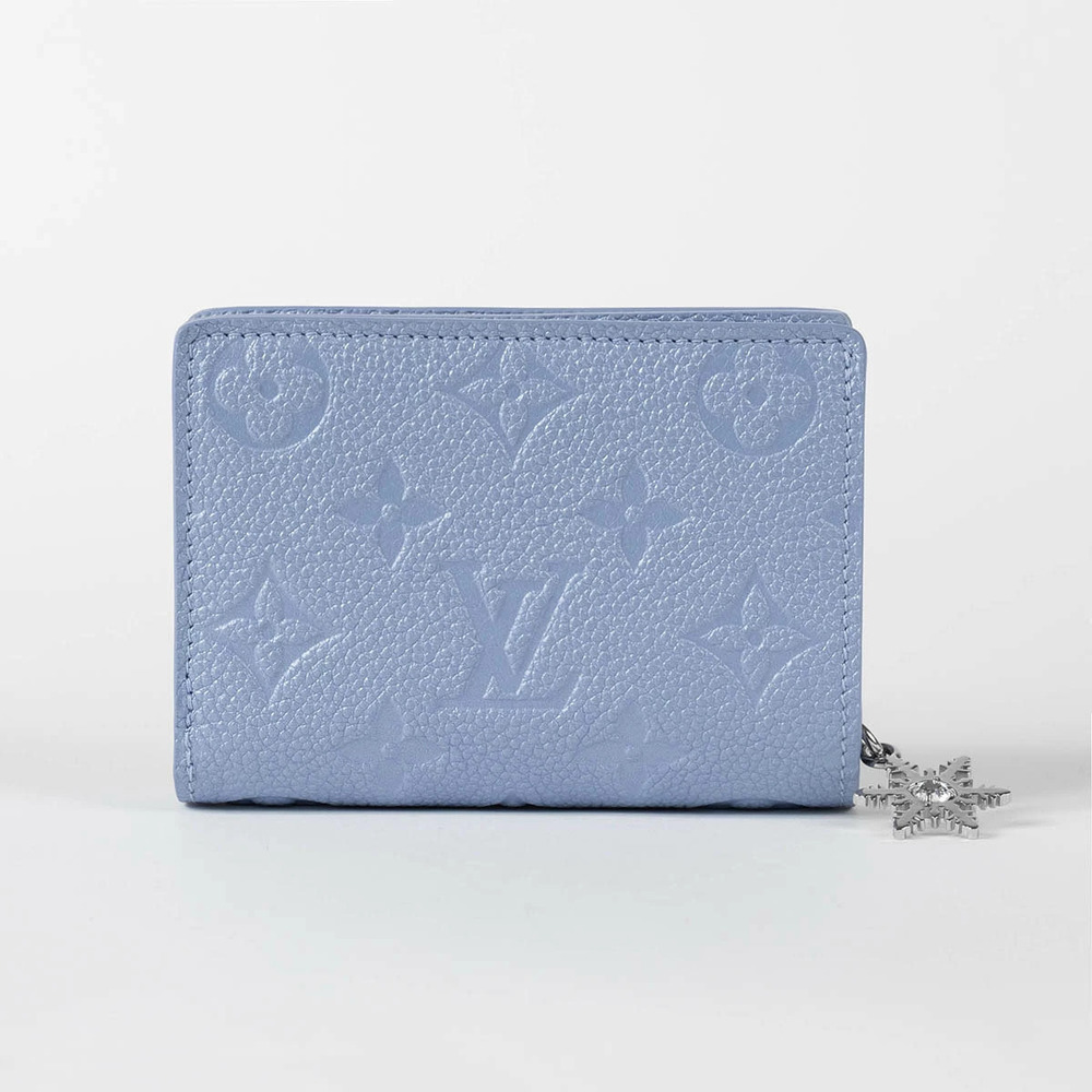 Louis Vuitton Bifold Wallet Monogram Empreinte Portefeuille Claire Leather Blue